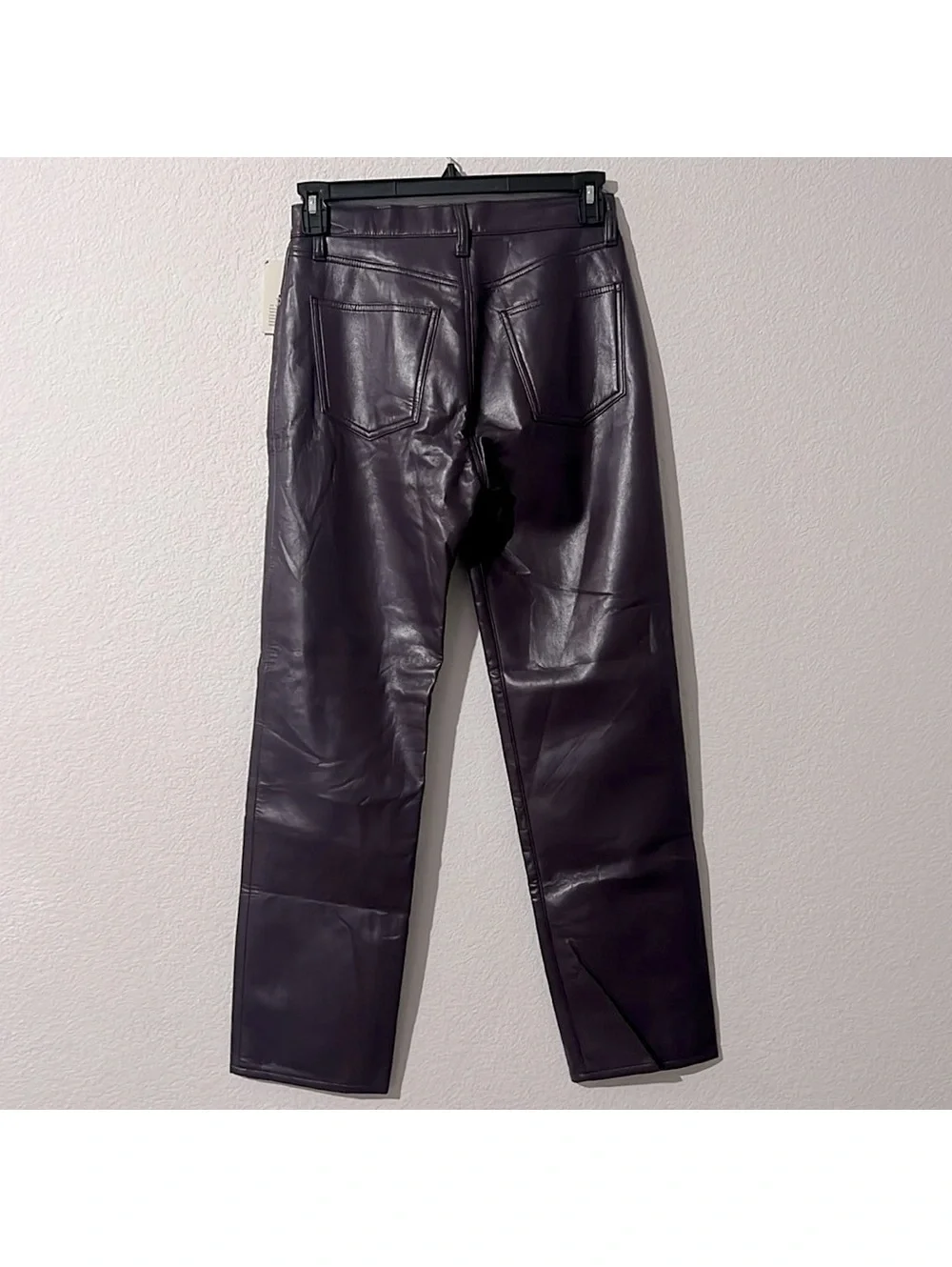 Agolde 90s Pinch Waist High Rise Straight Recycled Leather Jeans, NWT, Size 27_10